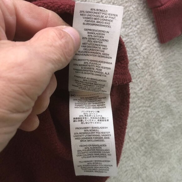 Gymshark Mens Sweatshirt XXL Lifting Club Fleece Pullover Burgundy Activewear - Picture 12 of 16